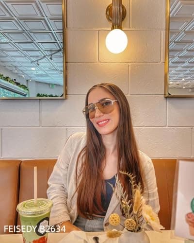 FEISEDY Classic Siamese One Piece Oversized Sunglasses Nice Rimless Stylish Retro Design for Women Men B2634 - Thumbnail 3