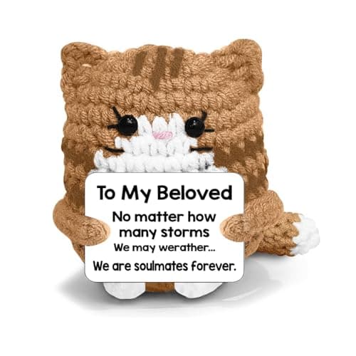 Gift of Love: Handmade Crochet Kitty Plush for Her, Him, Girlfriend or Boyfriend, Birthday & Valentine‘s Day Idea- Relief Toy - Image 1