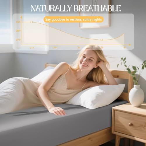 Acnalboma 1000 Thread Count Egyptian Cotton Fitted Sheet Queen Only,Ultra-Soft Hotel Luxury Long Staple,Breathable and Comfy Sateen Weave,Fits Up to 18",Grey,60"x80" - Thumbnail 5