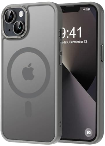 Thomo Strong Magnetic for iPhone 13 Case & iPhone 14 Case [Compatible with Magsafe] Translucent Matte Slim Shockproof Women Girl Anti-Fingerprint Protective Case for iPhone 14/13 6.1", Titanium Gray - Image 1