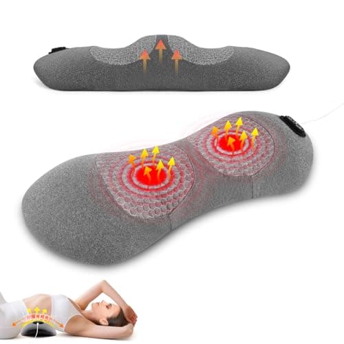 3-in-1 Electric Lumbar Support Pillow with Heat & Massage, Ergonomic Memory Foam Lower Back Massager for Pain Relief Deep Tissue, Smart Air Lift Technology, Ideal for Car/Bed/Sleeping/Office Chair - Image 1