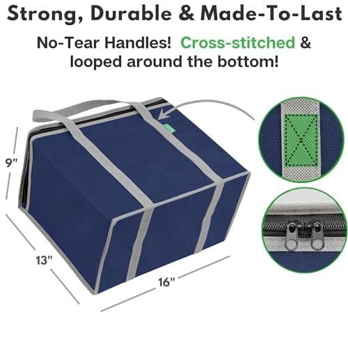 Creative Green Life XL Insulated Reusable Grocery Bags (2-Pack) - Premium Quality Cooler Bags with Hard Bottom Insert, Stands Upright, Washable - Thumbnail 5