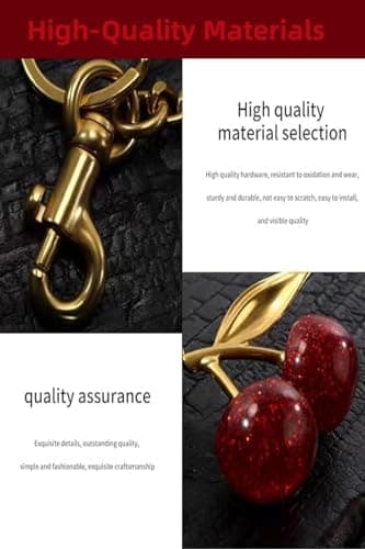 ZLSSETEC Cherry Bag Charm Cherry Keychain Cute Purse Charm Accessories Gifts for Women Christmas Birthday Valentine Gifts - Thumbnail 5