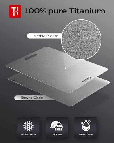 Titanium Cutting Boards for Kitchen, Set of 3 Food Grade 100% Pure Titanium Double-Sided Chopping Boards, Non-Toxic, Dishwasher Safe, Easy to Clean – 10", 12", 16" - Thumbnail 4