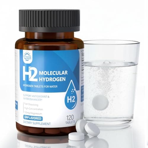 Molecular Hydrogen (H2) Tablets with Magnesium – 12 PPM Hydrogen Water Tablet for Drinking Water, Antioxidant-Rich, Supports Cellular Health, Recovery & Cognitive Function – Unflavored, 120 Tablets - Image 1