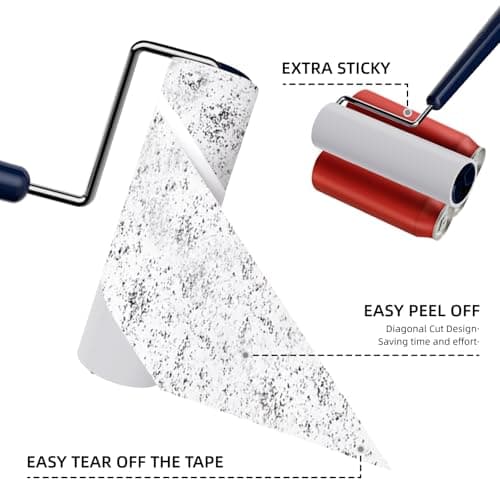 JoviQ Lint Roller for Pet Hair Extra Sticky with 3 Extendable Handle Large Surface 6.3'' Lint Remover Sticky Rollers with 300 Sheets for Floor Clothes Furniture Dog Cat Hair - Thumbnail 5