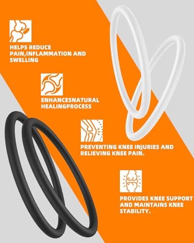 ZYHBLZX 2PCS Patella Band for Knee Pain Relief, Silicone Patellar Tendon Support Strap Brace for Basketball, Running, Jumpers Knee, Tennis, Tendonitis, Soccer and Hiking, Men and Women (White) - Thumbnail 5