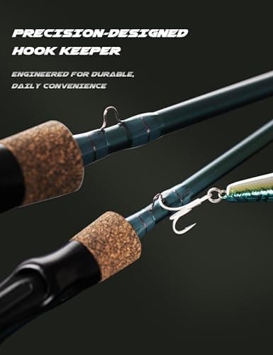 LITTMA Rezil Ultralight Trout Fishing Rod – Reinforced Carbon Fiber, 2-Piece Travel Design, Sensitive Freshwater & Light Saltwater Spinning Rod with Cork Handle & Stainless Steel Guides - Thumbnail 3