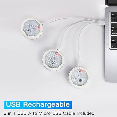 FINCMY Battery Operated Wall Sconces Set of Two, 18 RGB Colors Stick on Wall Lights with Remote, Changeable Dimmable Height Fabric Battery Powered Wall Lights for Bedroom Living Room Hallway - Thumbnail 3