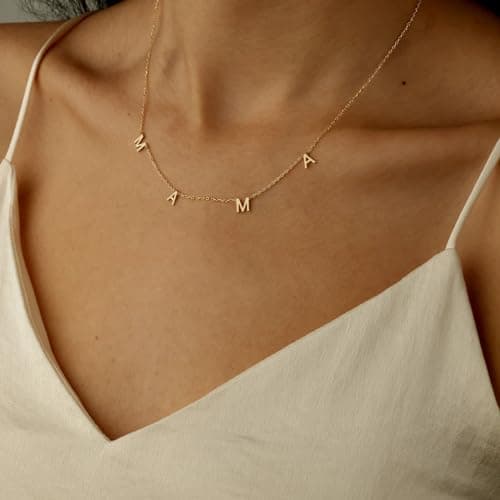 SINYARS Mom Necklace 18K Mama Necklace for Mothers Day Gifts Women,18K Gold Dainty Necklace for Women Jewelry Necklace Gifts for Grandma 18K Gold - Thumbnail 4