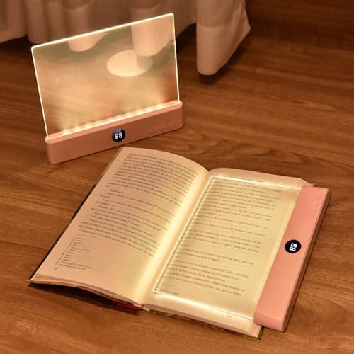Choudao Tech LED Book Light and Night Light 2 in 1, 3 Color Temperatures & Stepless Dimming, USB Rechargeable Reading Light with Timer for Night Reading (Pink) - Image 1