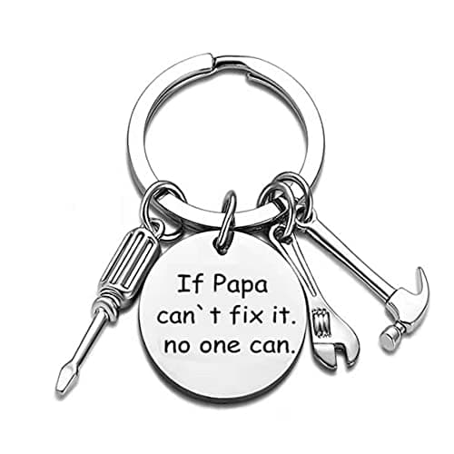 Ediseng Dad Christmas Gifts from Daughter Wife,Custom Keychain for Father,Personalized Stocking Stuffer for Dad/Husband/Stepdad,Funny Keychain with Hammer,Wrench and Screwdriver - Image 1
