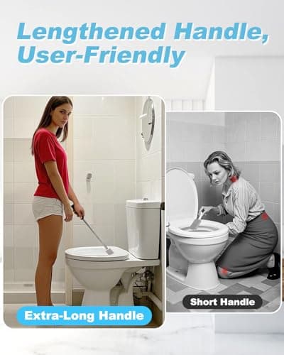 22" Long Pumice Stone Toilet Bowl Cleaner - Toilet Pumice Stone with Stainless Handle - Bathroom Cleaner Toilet Brush - Hard Water Stains Remover for Toilets, Bathtubs, Kitchen, Pool, Tile Cleaning - Thumbnail 5
