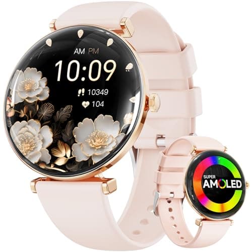 Hwagol Smart Watches for Women with Android iPhone Compatible[Calls/Metal Thin Body],1.43" Micro-Spherical AMOLED Screen,Fitness Watch with Sleep/Heart Rate Monitor,Pedometer for Steps Miles - Image 1