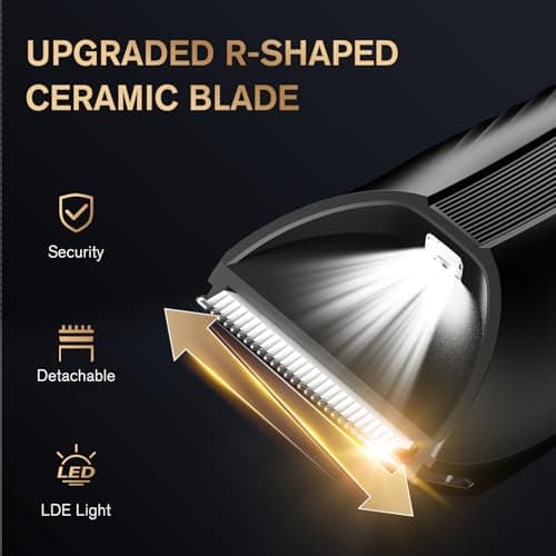 Spacekey Electric Body Hair Trimmer - IPX7 Waterproof Ball Trimmer for Men with LED Light, Wet/Dry Groomer, USB-C Rechargeable, Travel Bag Included - Men's Pubic, Groin and Body Shave - Thumbnail 3