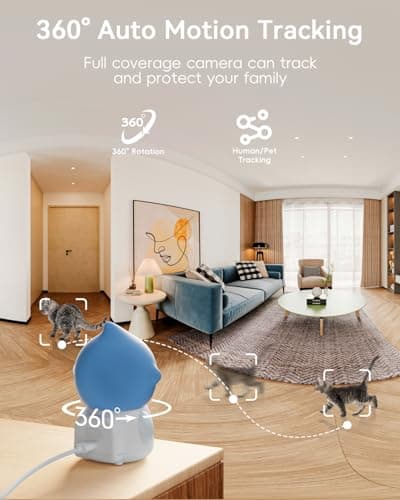 ZUMIMALL Pet Camera Indoor, 5G/2.4G WiFi Camera for Dog/Cat with Laser Toy, 3MP Pet Security Cameras with Phone App, 2-Way Talk, Auto Tracking, Pet/PIR/AI Detection, Privacy Protect, Alexa/ONVIF/Cloud - Thumbnail 6
