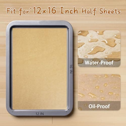 400-Pack Unbleached Parchment Paper Sheets for Baking, 12x16 Inch Precut Non-Stick Baking Paper, No Curl, No Tear Sheets for Oven, Air Fryer & Cookie Baking - Thumbnail 2
