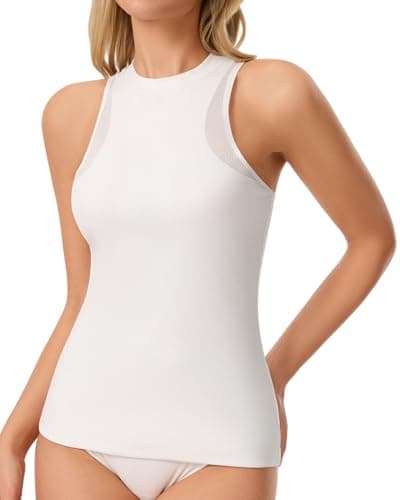 Tummy Control Shapewear High Neck Tank Compression Top Double-Layer Tummy For Side Bust Control Postpartum Recovery - Image 1