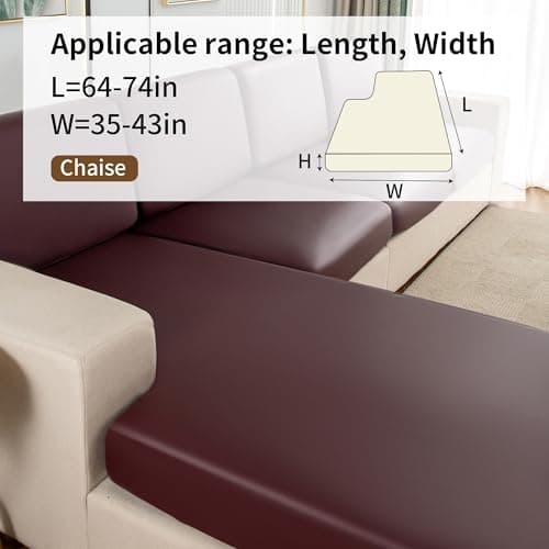 UWWGKK Waterproof Couch Covers, Couch Cover with Chaise for Sectional Sofa,L Shape Sofa - Thumbnail 4