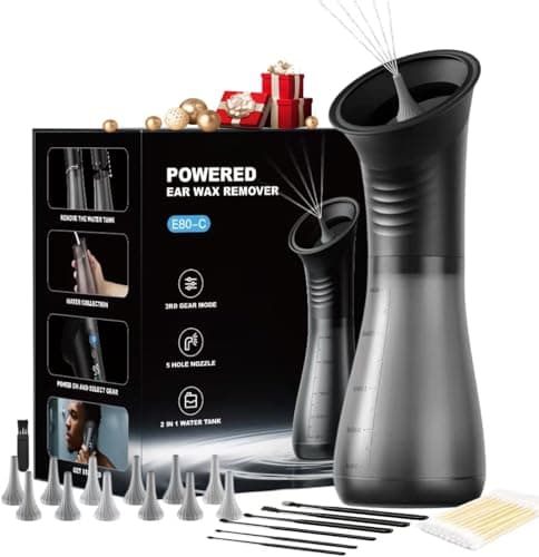 Ear Wax Removal with One-Piece IPX7 Waste Tank, Ear Irrigation Flushing System, Electric Ear Cleaner Rechargeable Ways&Super Battery-Safe Efficient - Image 1