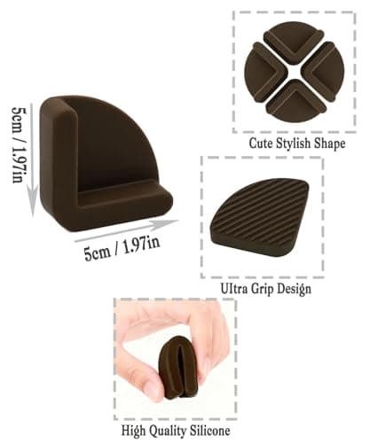 Adabuli Silicone Non-Slip Cutting Board Feet, Reusable Removable Chopping Boards Feet for Home Kitchen Countertops (Brown, Gray) - Thumbnail 4