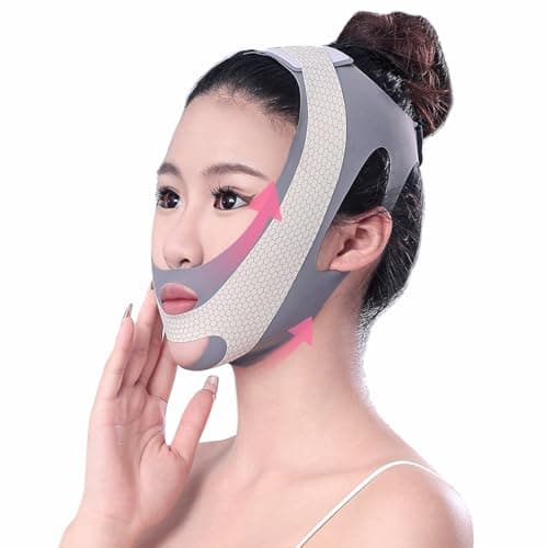 Reusable V Line Face Mask, Soft Face Chin Up Tape, Chin Strap Double Chin Eliminator V Line Lifting Mask for Women Double Chin Strap Face Slimming V Shaped Belt for Women and Men - Image 1