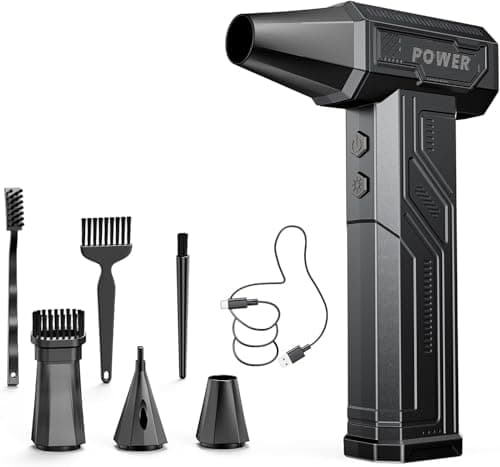 Super Wind Monster - 1 Min Fast Compressed Air Duster - 200000RPM Electric Air Duster Blower, 4-Gear Adjustable Electric Air Blower with Light, Rechargeable Dust Blower for Keyboard, PC, Car, and Home