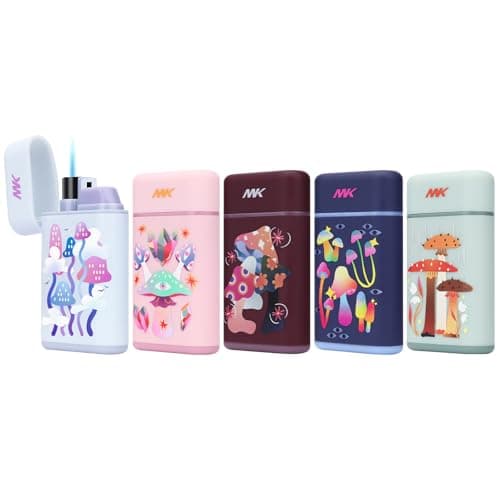 MK Lighter 5-Pack Torch Flame Pocket Lighters, Refillable and Multipurpose, Ideal for Candles, BBQ, Camping, and Everyday Use (Myco-Cosmo-5PC) - Image 1