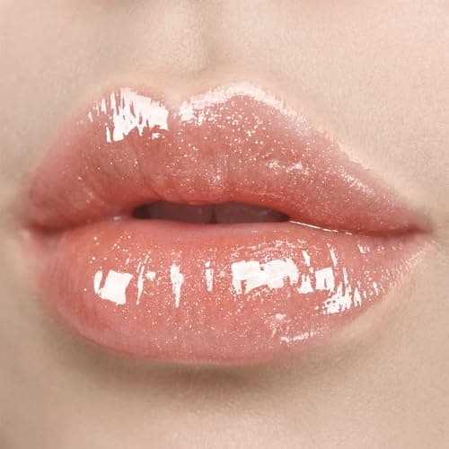HECI BEAUTY Glitter Lip Gloss, Hydrating High Shine Lipgloss for Women, Non-Sticky Plumping Lip Oil with Vitamin E, Long Lasting Shimmer Finish for Daily Makeup, Crystal Nude 0.21 fl oz - Thumbnail 2
