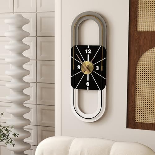 XGGJWW 34x11 Inch Large Modern Wall Clock – Silent Non-Ticking Decorative Battery Operated Clock for Living Room, Bedroom, Kitchen, Office - Thumbnail 5
