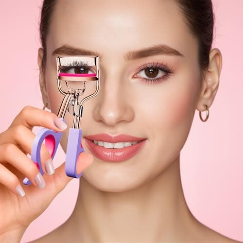 Eye Lash Curler with 6 Replacement Pads, Whalrace Eyelash Curlers Superior Curling Effect, Beautiful and Easy to Identify, Valentine's Day Gift for Her, Beauty Enthusiasts -Rose Gold Purple Red - Thumbnail 5