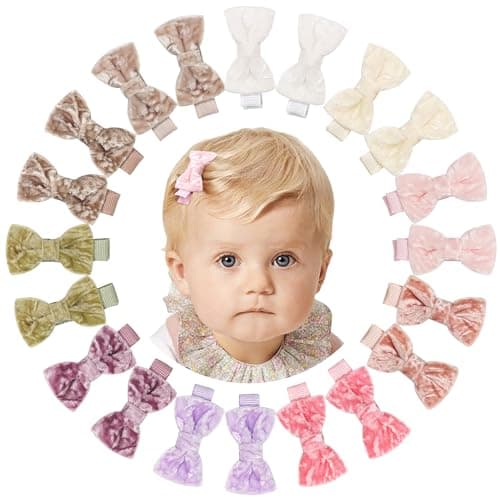 CÉLLOT Baby Bows Velvet Hair Bows with Fully Lined Hair Clips Hair Accessories for Baby Girls Infants and Toddlers