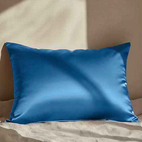 Mellanni Pure Silk Pillowcase Queen Size - Perfect for Hair and Skin, Preventing Wrinkles - Easy Care - Naturally Cooling Silk Pillow Cover with Hidden Zipper (Queen, Peacock Blue) - Image 1