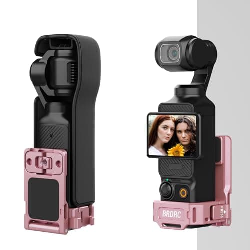 Flymile Pocket 3 Magnetic Mount Stand, Expansion Adapter Magnet Holder ＆ Cold Shoe for Xtra Muse 180° Adjustable Handle Aluminum Metal Clamp Frame Case Desk Base for DJI Osmo Pocket 3 Pink Accessories - Image 1