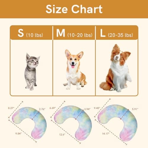 SyChien Dog Neck Pillow, Dog Cat Calming Pillow Soft, Fluffy Cozy Pet Body Pillow,Anxiety Relief Pillow for Joint Relief Sleeping Improve - Thumbnail 5