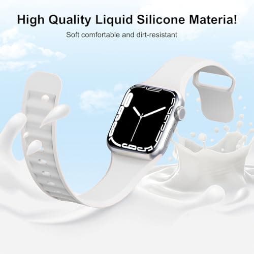 8 Pack Sport Bands Compatible with Apple Watch Bands 40mm 38mm 41mm 42mm 44mm 45mm 49mm 46mm for Women Men,Silicone Waterproof Strap for iWatch Apple Watch Series11 10 9 Ultra 8 7 6 5 4 3 2 1 SE - Thumbnail 2