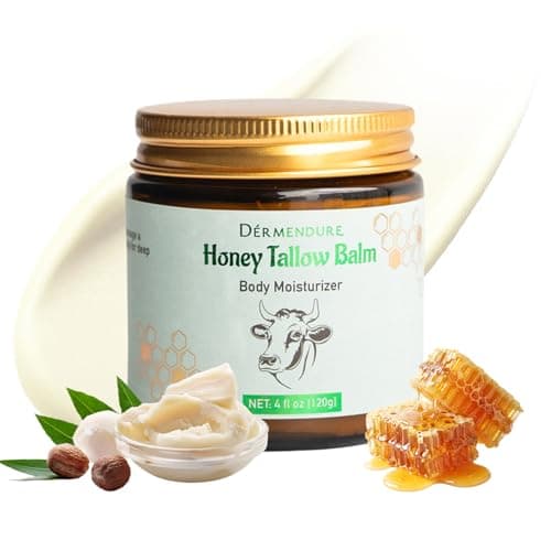 Whipped Honey Tallow Balm for Skin – 100% Grass-Fed beef Tallow, Manuka Honey, Body Butter, Dry Skin Cream, Natural Moisturizing Cream for Dry, Sensitive Skin, Eczema & Body Care, 4 oz - Image 1
