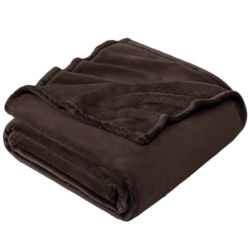 Hansleep Fleece Brown Twin Blanket, Super Soft Flannel Fuzzy Plush Cozy Blanket for All Seasons, Brown, Twin 60x80 Inches - Image 1