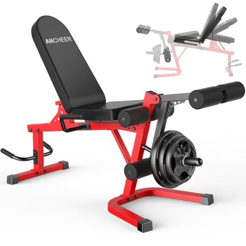 ANCHEER Leg Extension and Curl Machine, 880LBS Adjustable Leg Curl Machine, Seated Leg Extension and Lying Curl Machine for Home Gym, Leg Workout Equipment Compatible with 1" and 2" Plates - Image 1