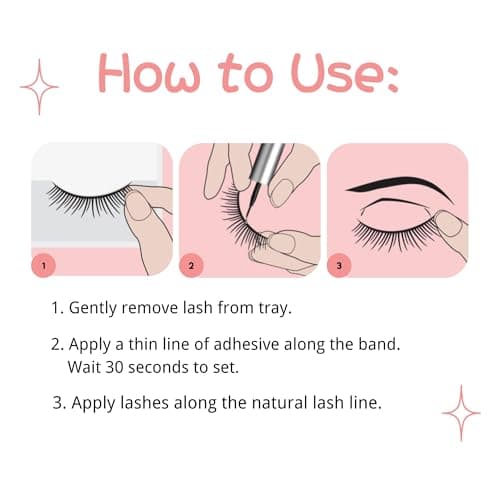 False Eyelashes Manga Anime Lashes, Wispy Volume Fake Lashes, Invisible Band for Cosplay, 8 Pairs Faux Mink Natural Look Spiky Eyelash Strips 17MM (Bright Sexy) - Thumbnail 6