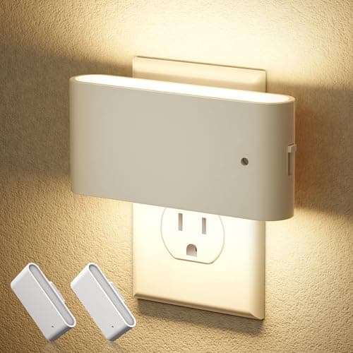 JandCase LED Night Lights Plug into Wall, Night Light with Dusk to Dawn Light Sensor, Dimmable Night Light Plug in [2 Pack], 3000K Soft White Nightlight for Bedroom Hallway Kids Room Kitchen - Image 1