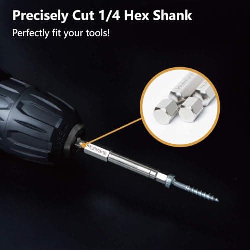 MulWark Hex Head Allen Wrench Drill Bit Set 20PC (10pc Metric & 10pc SAE), 2.3" Long 1/4" Diameter Quick Release Shank Magnetic Screwdriver Bit Set for Assembling Furniture - Thumbnail 5
