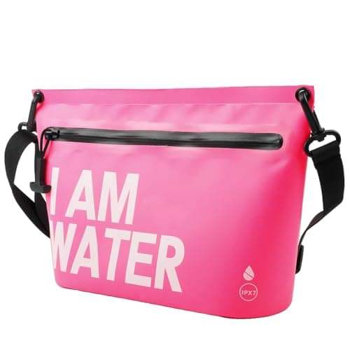 UOEPOWA Dry Bag, Waterproof Shoulder Bag 10.2x7.9x4.3 inches IPX8-rated, with removable and adjustable shoulder strap. Holds phone, wallet, and more. Ideal for swimming, diving, and camping.(Pink) - Image 1