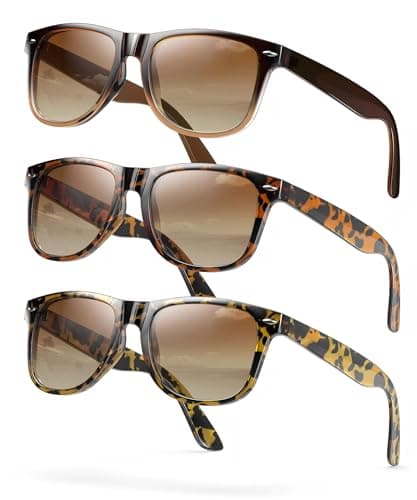 QALLY Polarized Sunglasses Womens Square Womens Sunglasses Trendy Classic Retro Sun Glasses Fashion UV400 Protection 3 Pack - Image 1