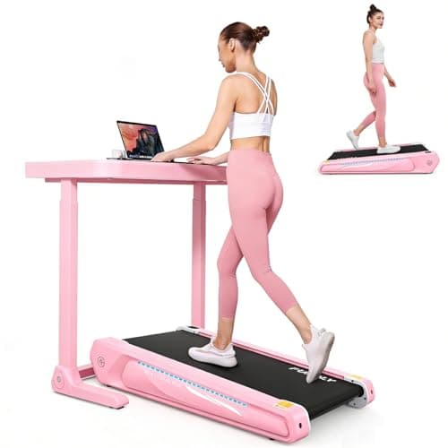 FUNMILY Smallest Walking Pad with 5% Incline, 2 in 1 Under Desk Treadmill for Home Office, 2.5 HP Mini Compact Walking Treadmill, Installation-Free/300lbs Weight Capacity/Unique Lighting Design - Image 1