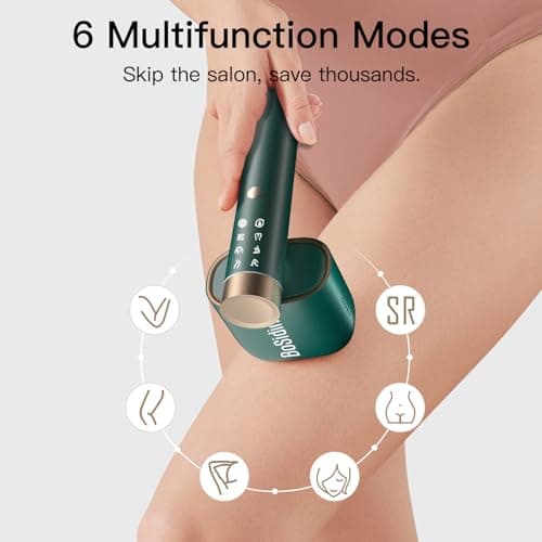 Laser Hair Removal, BoSidin IPL Hair Removal with Painless Ice-Cooling, 2-in-1 Face SR Rejuvenation, 6+1 Modes, 6 Levels Hair Removal for Women Permanent, Laser Hair Removal Kit with Shaver, Goggles - Thumbnail 6