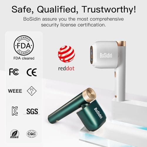 Laser Hair Removal, BoSidin IPL Hair Removal with Painless Ice-Cooling, 2-in-1 Face SR Rejuvenation, 6+1 Modes, 6 Levels Hair Removal for Women Permanent, Laser Hair Removal Kit with Shaver, Goggles - Thumbnail 4