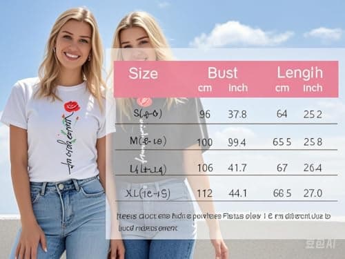 AiMgFUN Women's 2025 Summer Graphic T Shirts,Stylish Short Sleeve Tee, Printed Casual Top,Crew Neck Roseflower Grey-XL - Thumbnail 6
