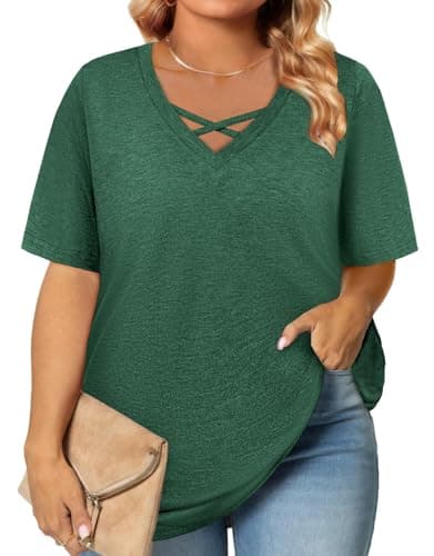 Plus Size Womens Summer Spring Tops Clothes Fashion Clothing for Women Trendy Casual Resort Wear 2026 Green St Patricks Day Shirt Vacation Cruise Essentials Business Casual Easter Outfits 4XL - Image 1