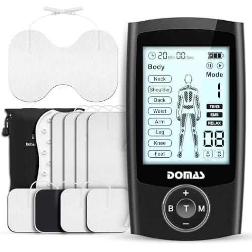 Domas TENS Unit with 4"x6" Butterfly Pad for Lower Back Pain Relief, 8 Guided Body Programs, USB-C Rechargeable, Dual Channel - Image 1